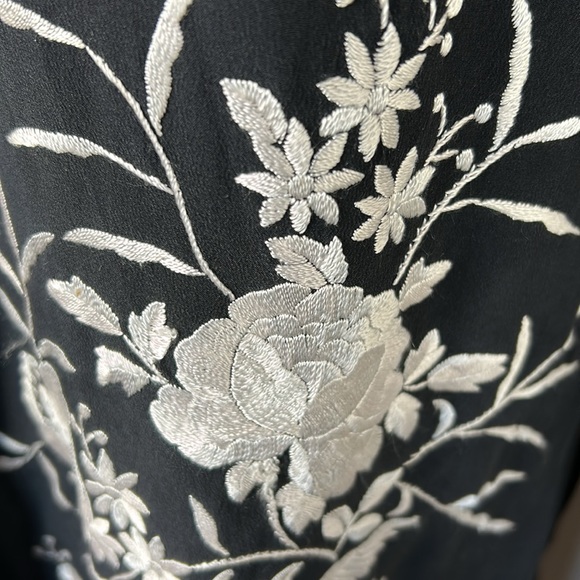 Sue Wong silk embroidered Cheongsam kimono duster/pants set - Picture 7 of 14